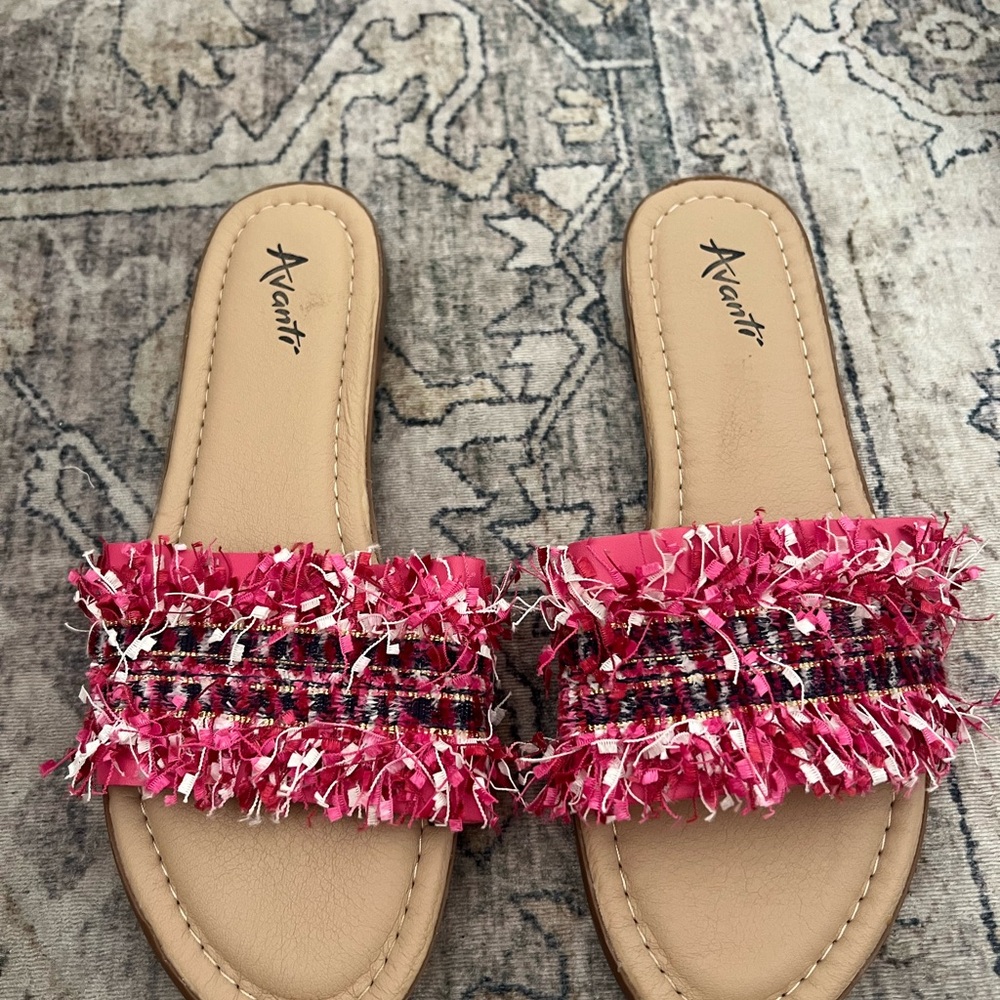 Avanti Pink Fringe Sandals